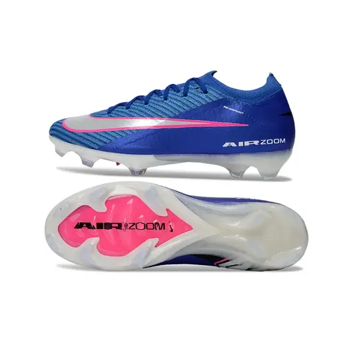Chuteira Campo Nike Air Zoom Mercurial Vapor 16 Elite FG Azul, Branco e Rosa