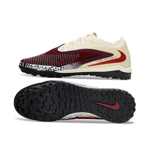 Chuteira Society Nike Phantom GX 6 Elite TF Bege e Bordo
