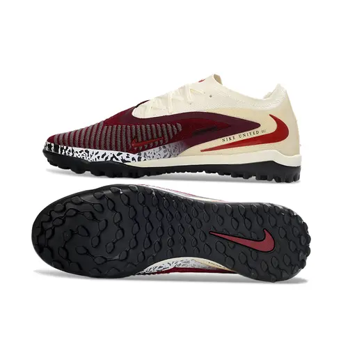 Chuteira Society Nike Phantom GX 6 Elite TF Bege e Bordo
