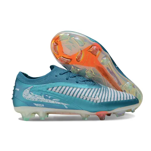 Chuteira Campo Nike Phantom GX 6 Elite FG Azul e Branco