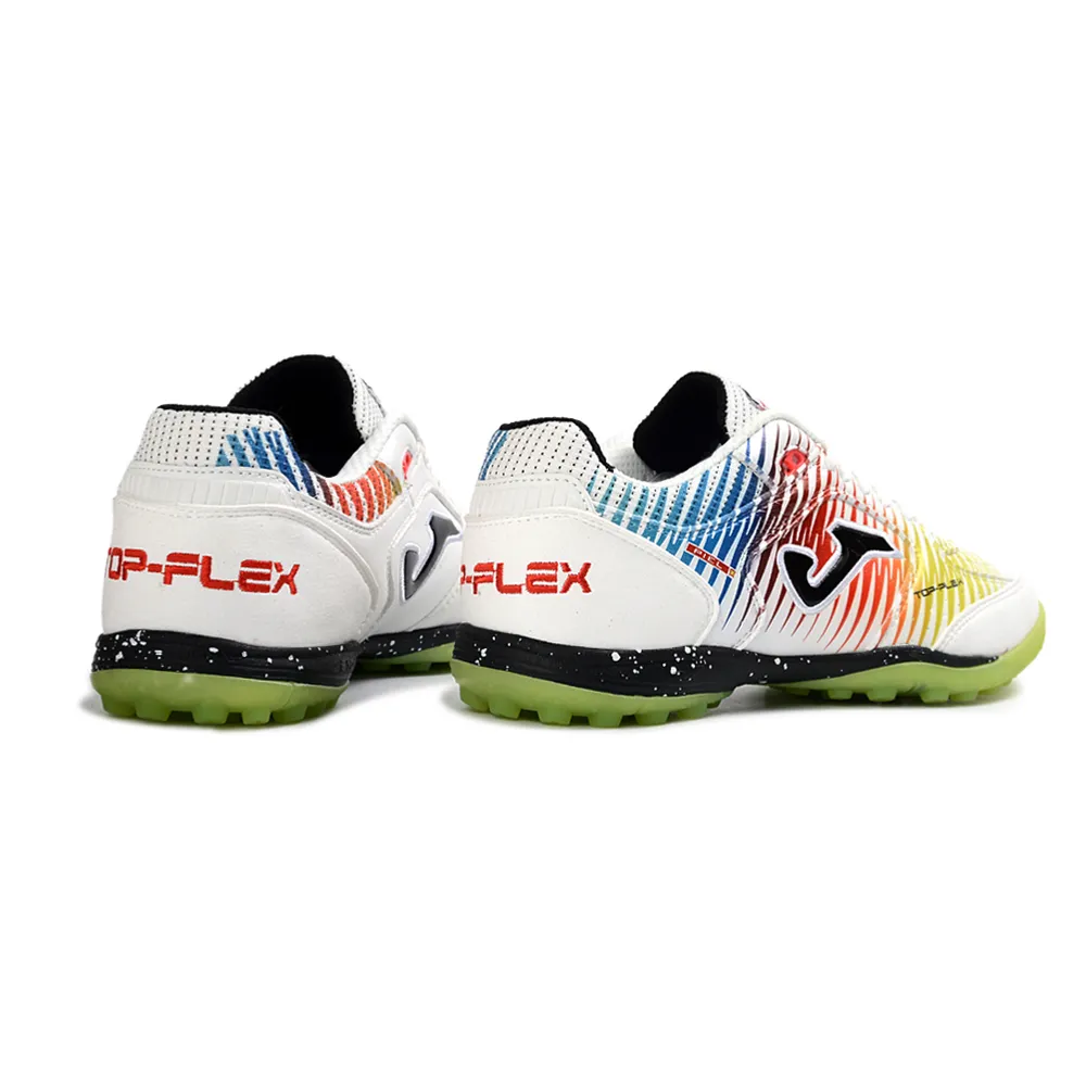 Chuteira Society Joma Top Flex Branco, Preto e Colorido
