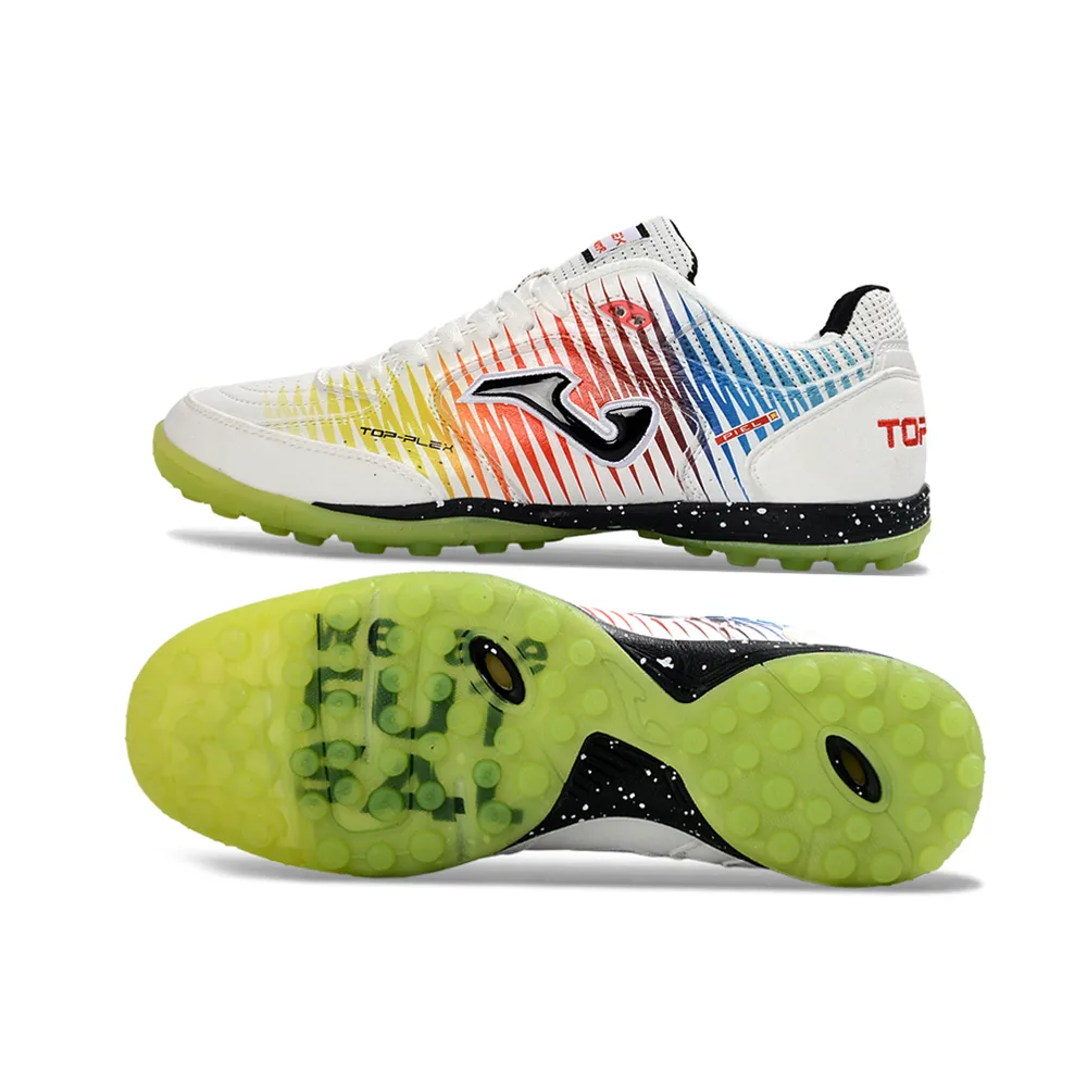 Chuteira Society Joma Top Flex Branco, Preto e Colorido
