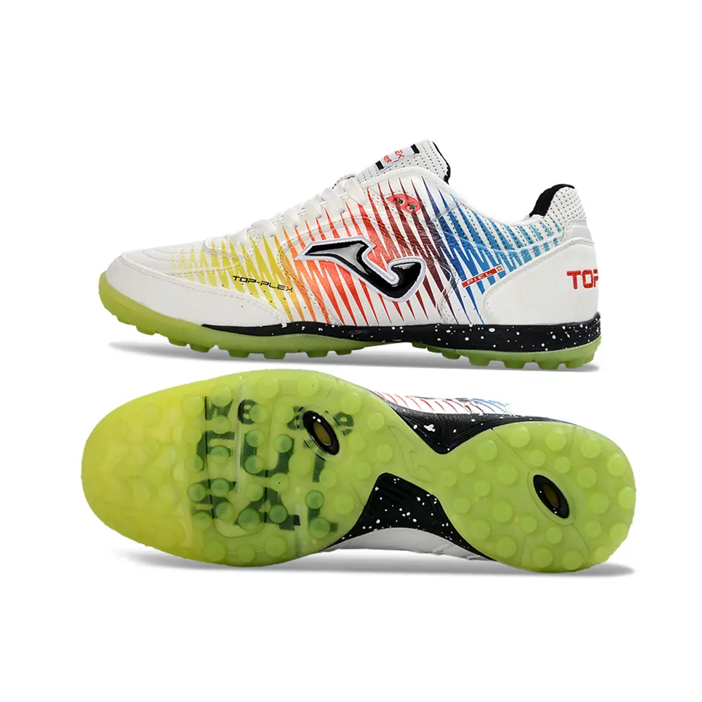 Chuteira Society Joma Top Flex Branco, Preto e Colorido