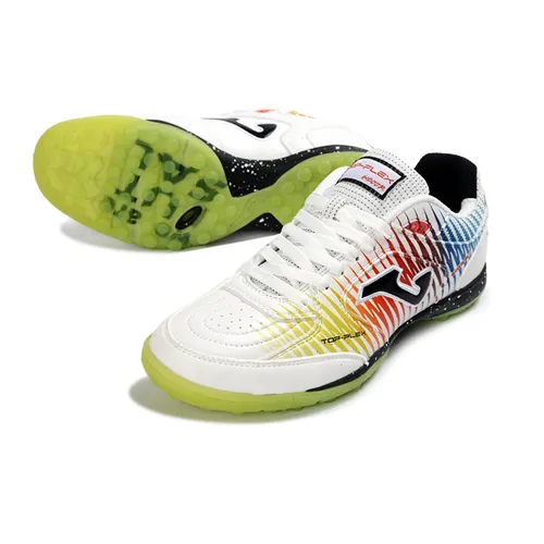 Chuteira Society Joma Top Flex Branco, Preto e Colorido