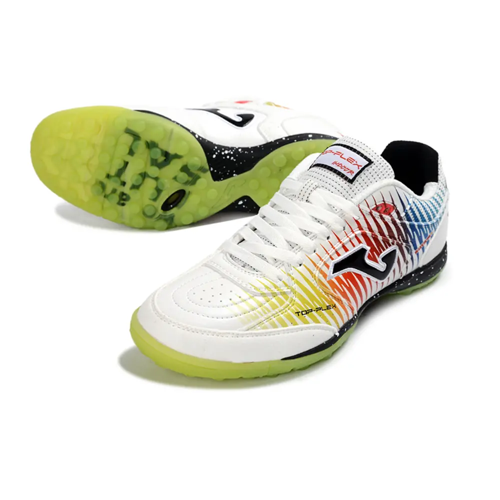 Chuteira Society Joma Top Flex Branco, Preto e Colorido