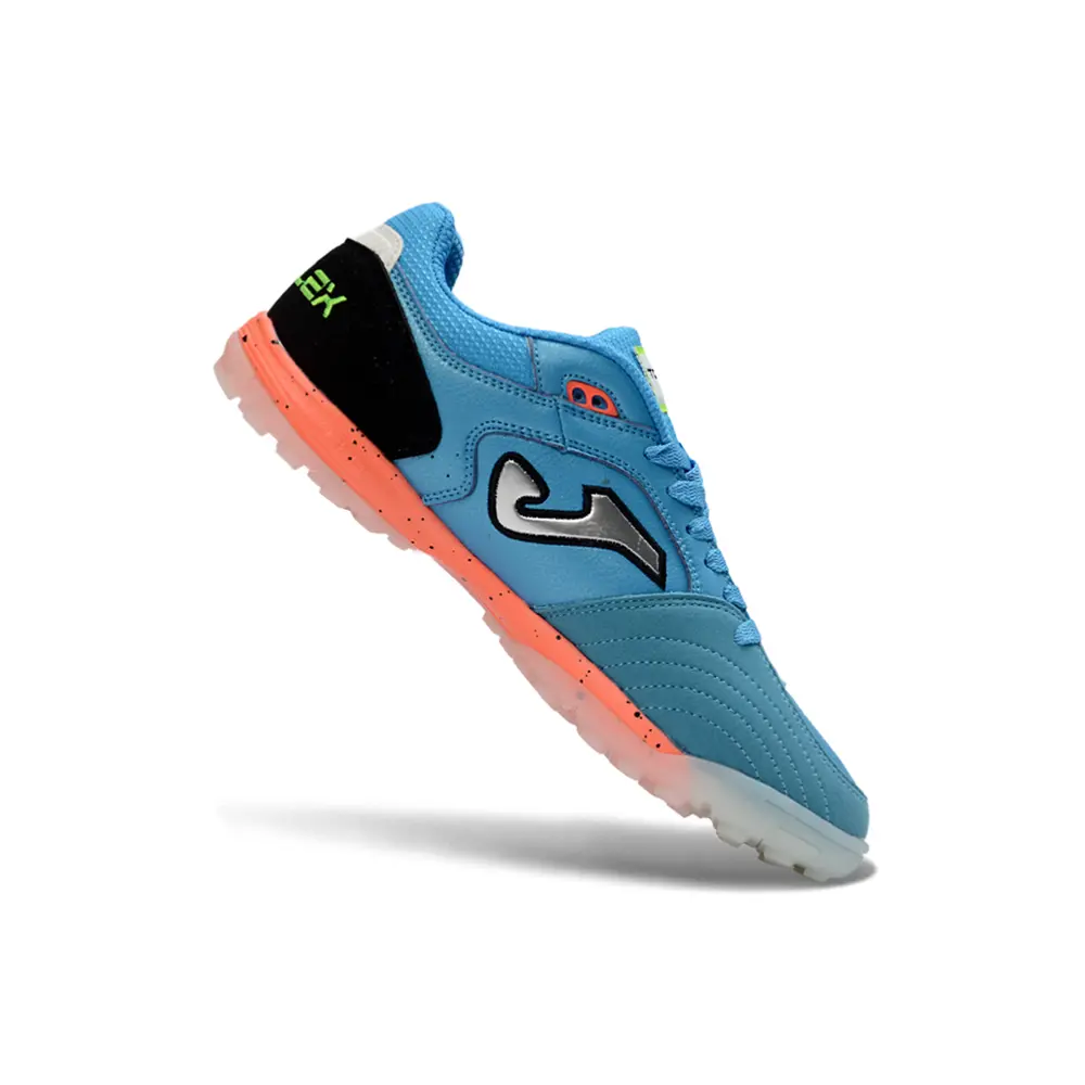 Chuteira Society Joma Top Flex Azul e Laranja