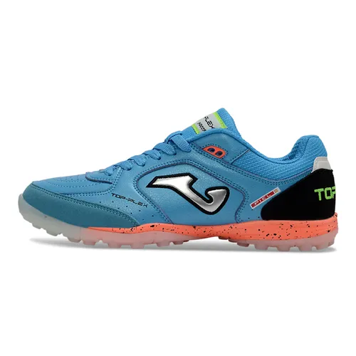 Chuteira Society Joma Top Flex Azul e Laranja