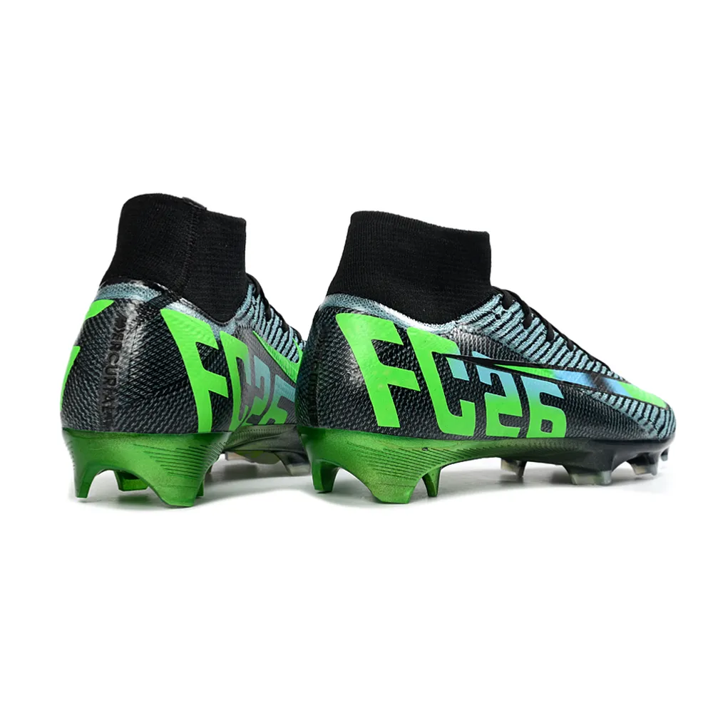 Chuteira Campo Nike Air Zoom Mercurial Superfly 10 Elite FG Preto, Azul e Verde