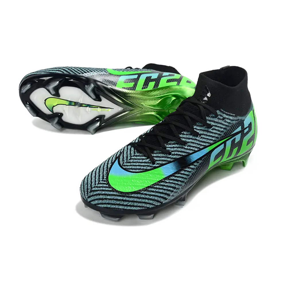 Chuteira Campo Nike Air Zoom Mercurial Superfly 10 Elite FG Preto, Azul e Verde