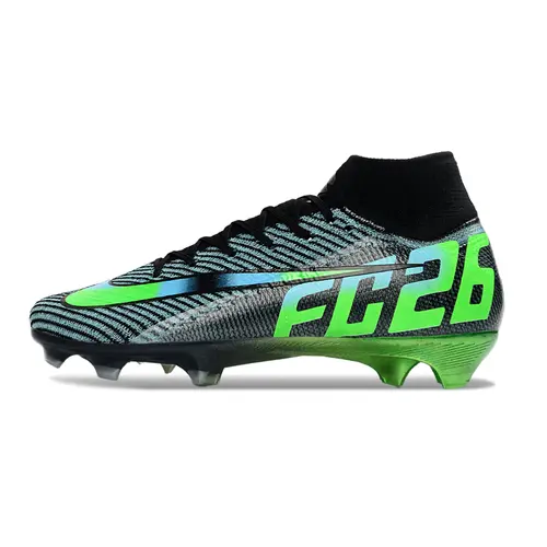 Chuteira Campo Nike Air Zoom Mercurial Superfly 10 Elite FG Preto, Azul e Verde