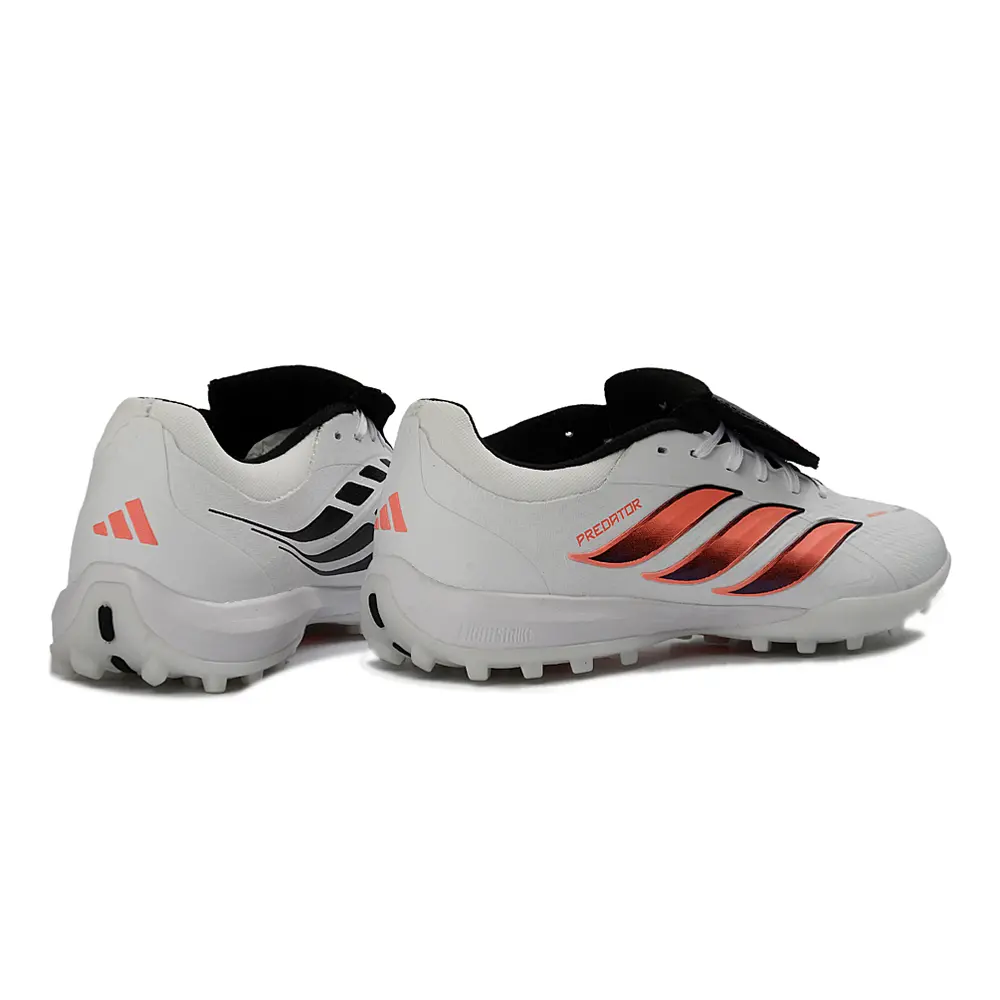 Chuteira Society Adidas Predator Tounge Elite 26 TF Branco, Laranja e Preto