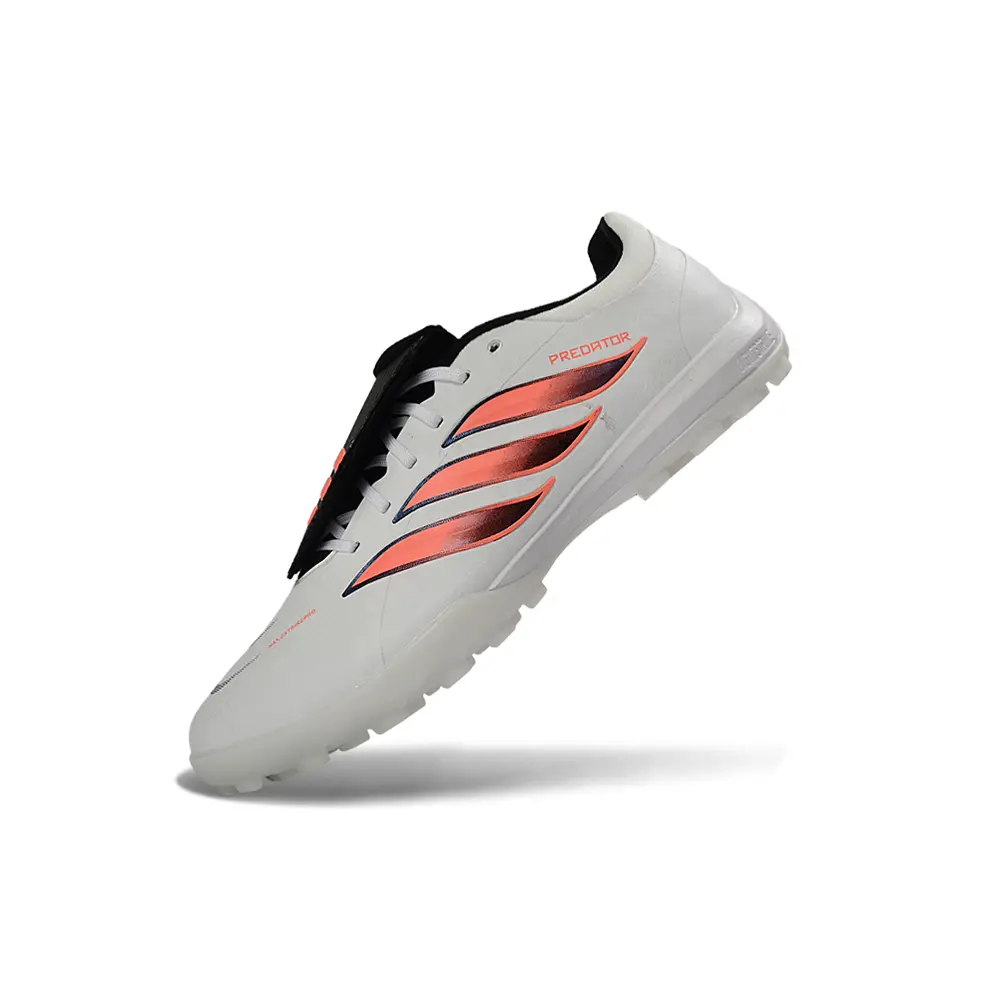 Chuteira Society Adidas Predator Tounge Elite 26 TF Branco, Laranja e Preto