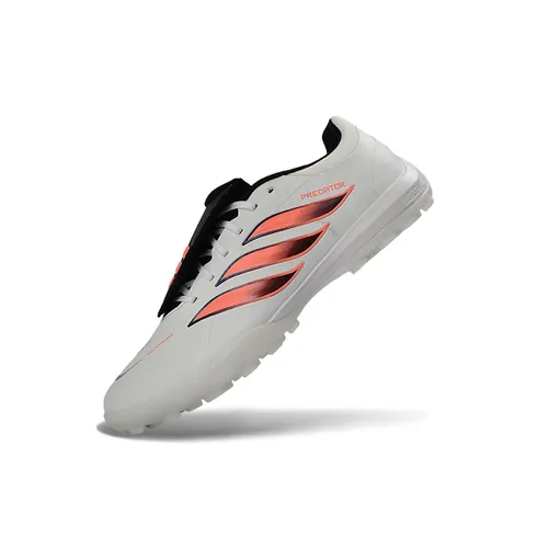 Chuteira Society Adidas Predator Tongue Elite 26 TF Branco, Laranja e Preto