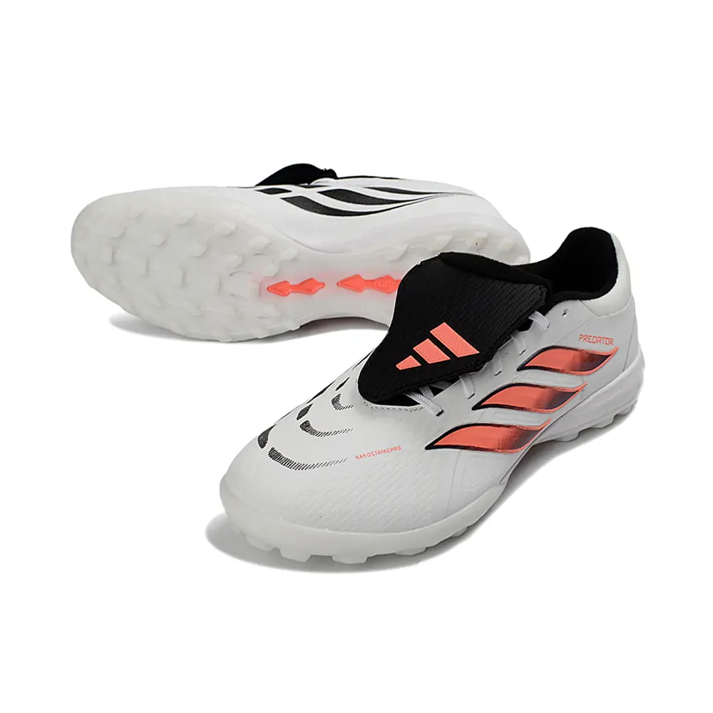Chuteira Society Adidas Predator Tounge Elite 26 TF Branco, Laranja e Preto