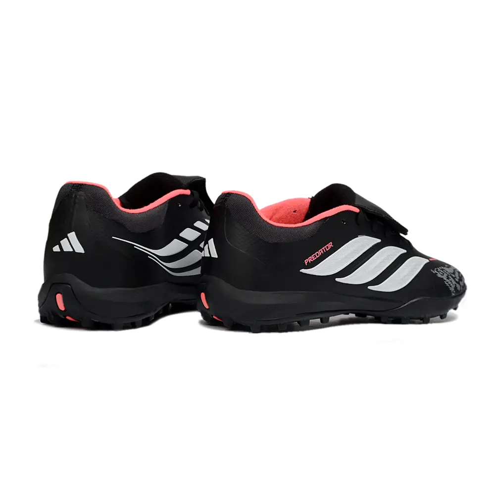 Chuteira Society Adidas Predator Tounge Elite 26 TF Preto e Laranja 