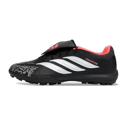 Chuteira Society Adidas Predator Tounge Elite 26 TF Preto e Laranja 