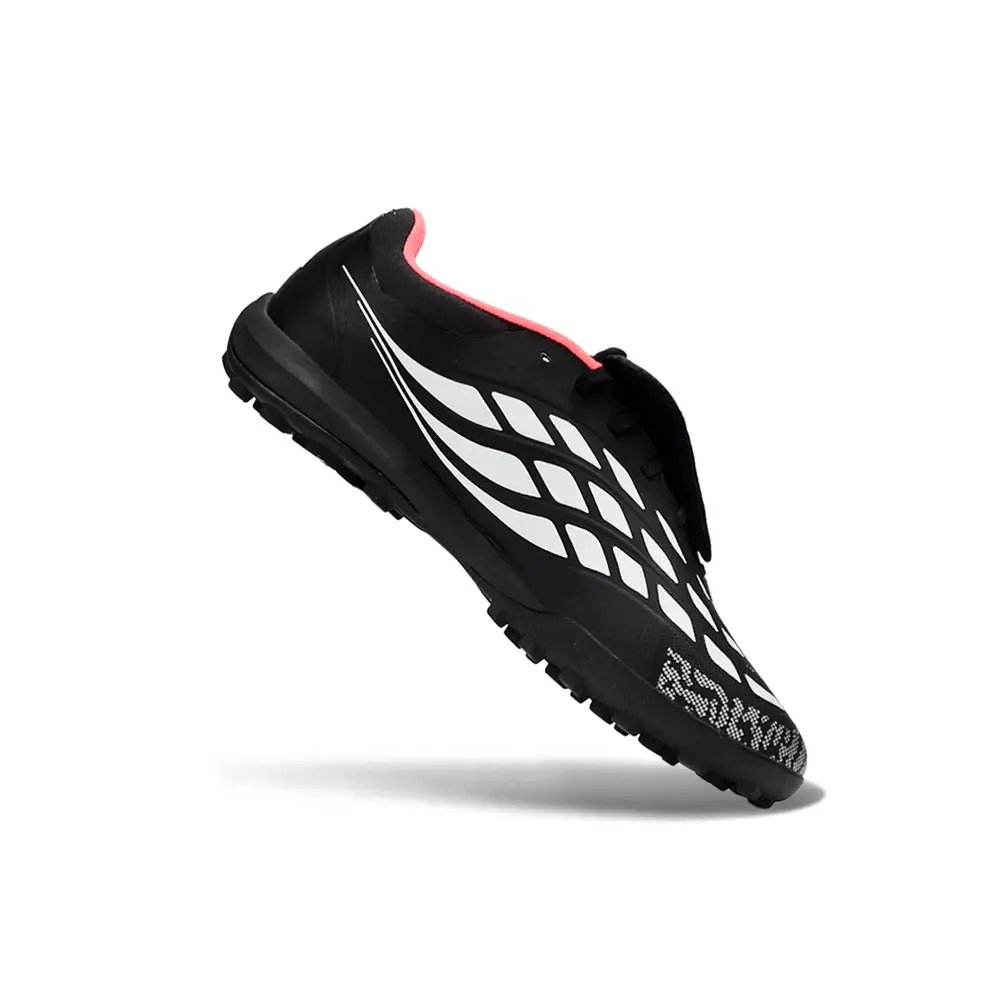 Chuteira Society Adidas Predator Tounge Elite 26 TF Preto e Laranja 