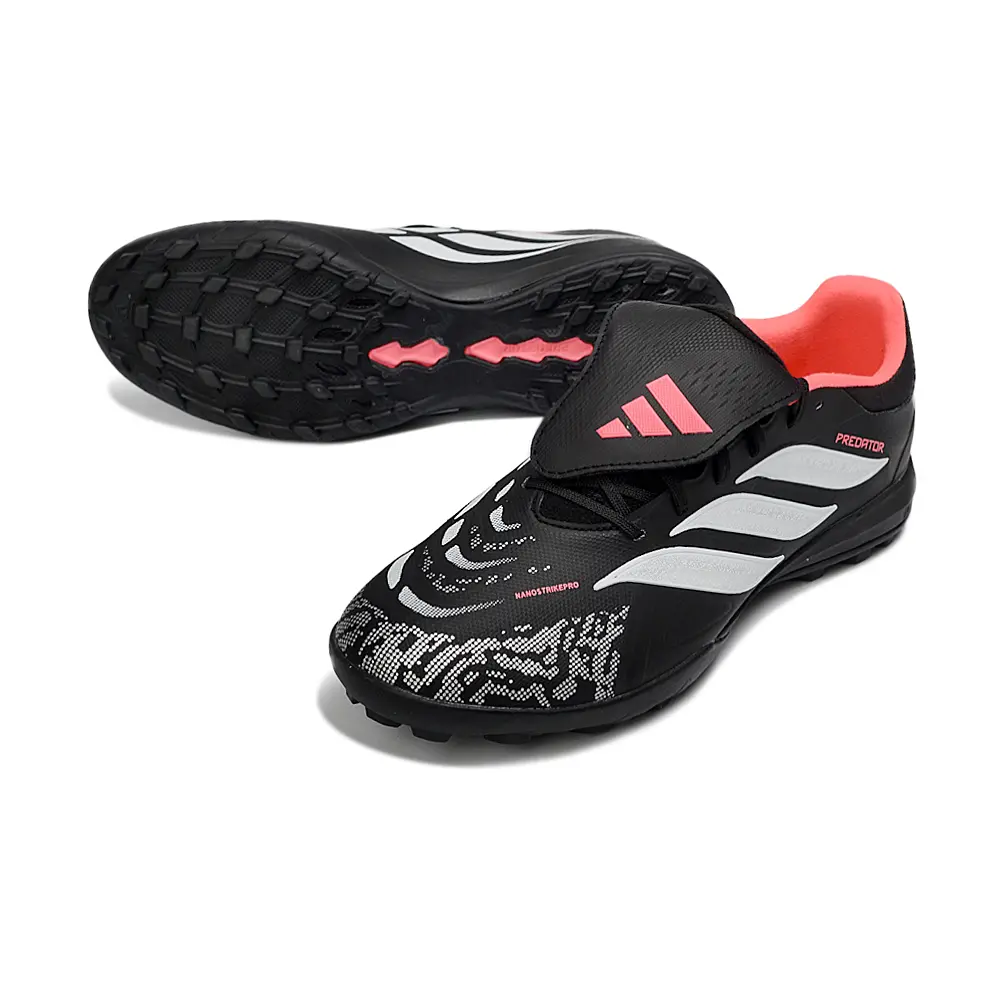 Chuteira Society Adidas Predator Tounge Elite 26 TF Preto e Laranja 