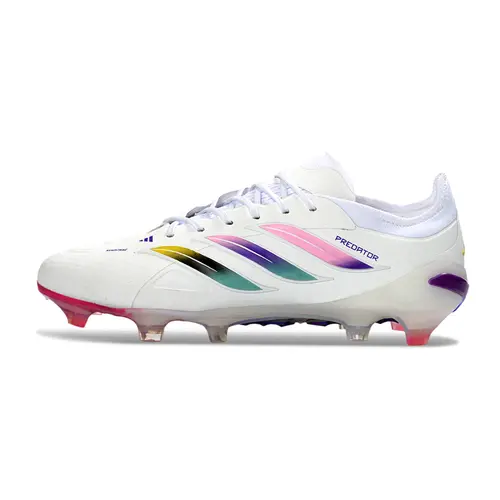 Chuteira Campo Adidas Predator 26 Elite FG Branco e Colorido
