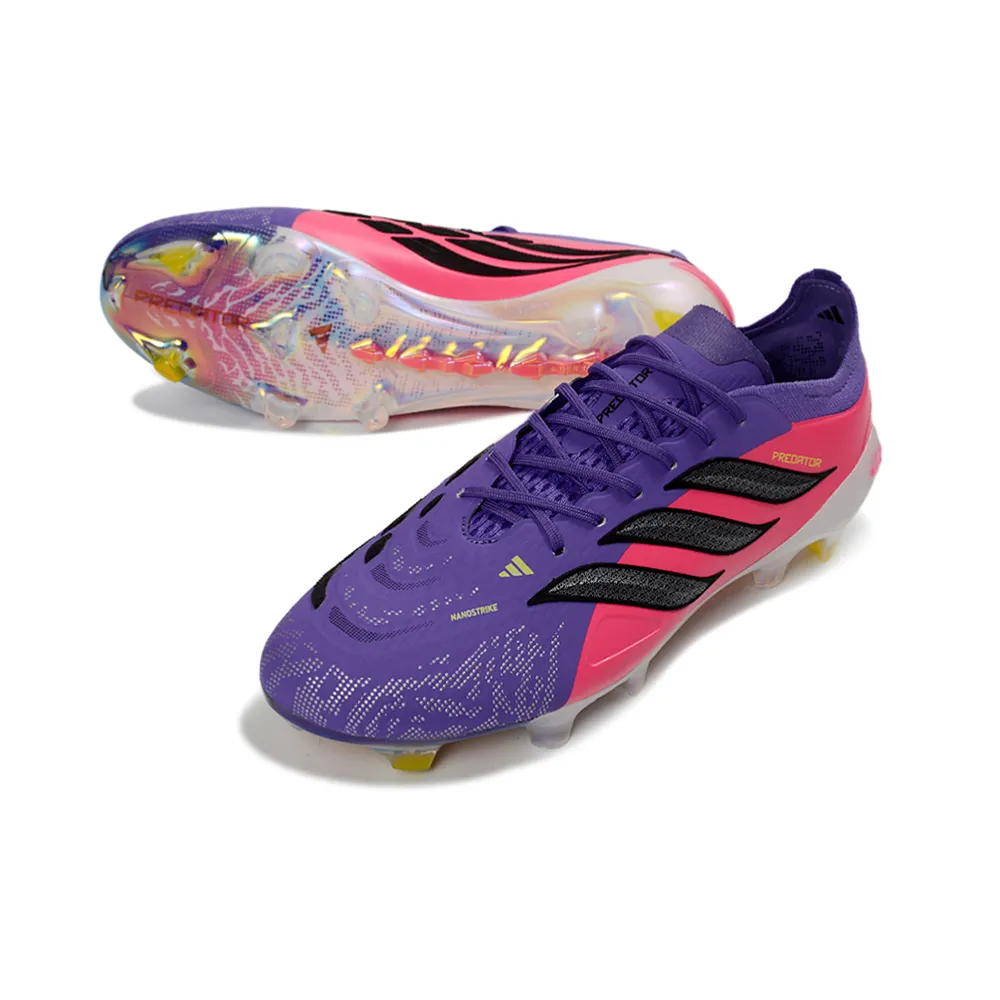 Chuteira Campo Adidas Predator 26 Elite FG Roxo e Rosa