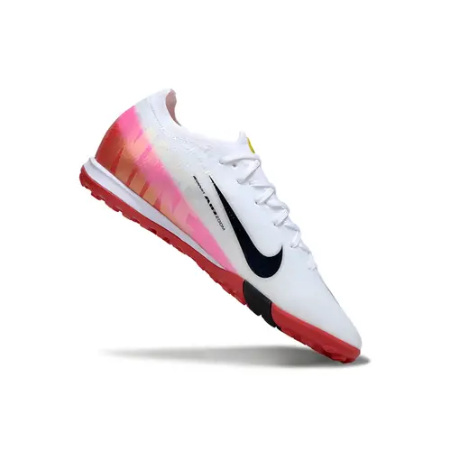 Chuteira Society Nike Air Zoom Mercurial Vapor 16 Elite TF Branco e Vermelho