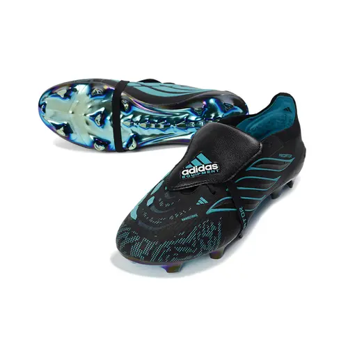 Chuteira Campo Adidas Predator Tongue 26 Elite FG Preto e Azul