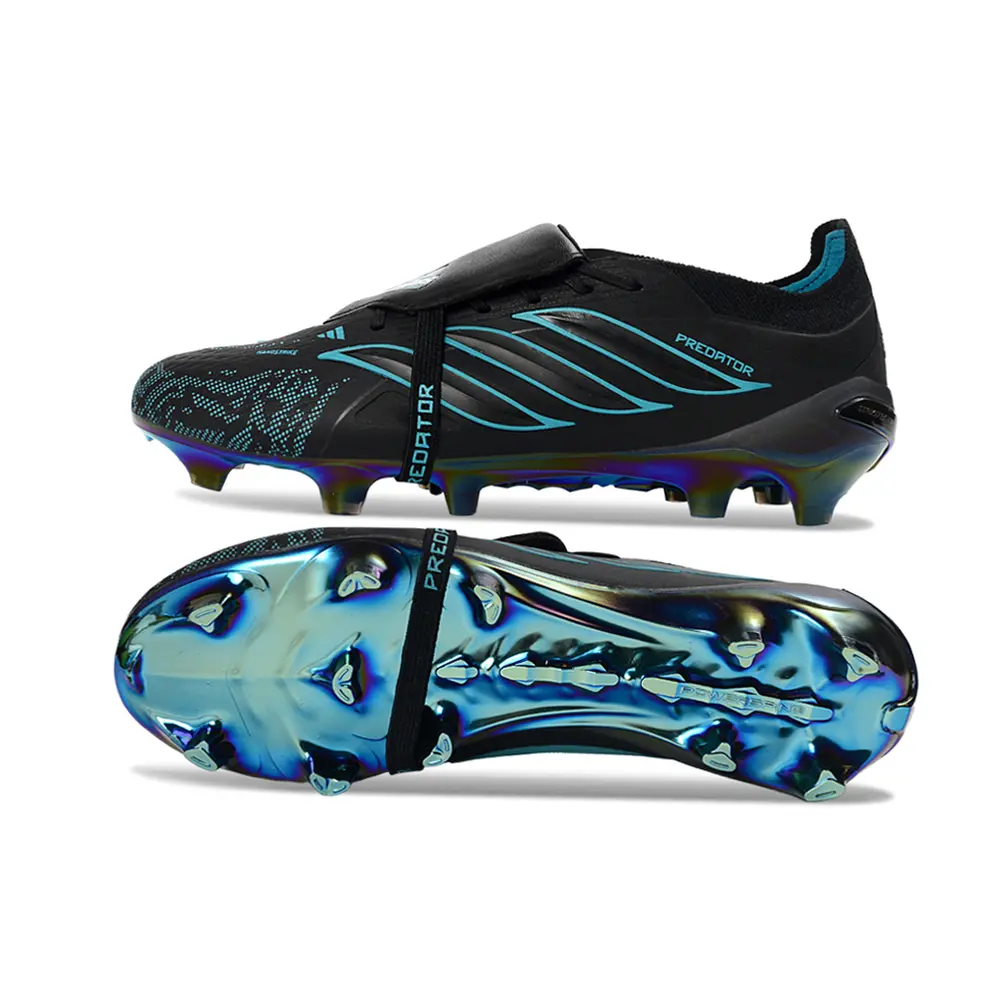 Chuteira Campo Adidas Predator Tongue 26 Elite FG Preto e Azul