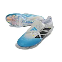 Chuteira Campo Adidas Predator Tongue 26 Elite FG Branco, Azul e Amarelo - imagem 2