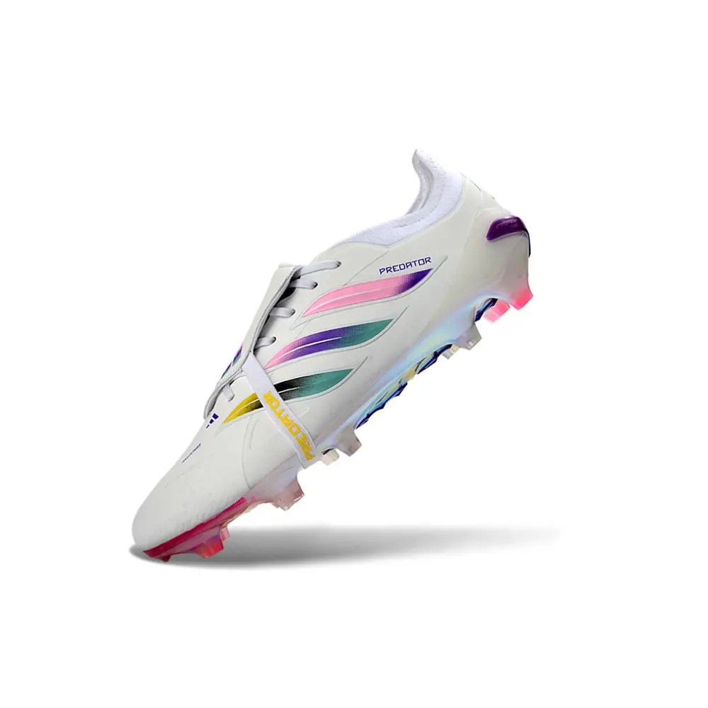 Chuteira Campo Adidas Predator Tongue 26 Elite FG Branco e Colorido