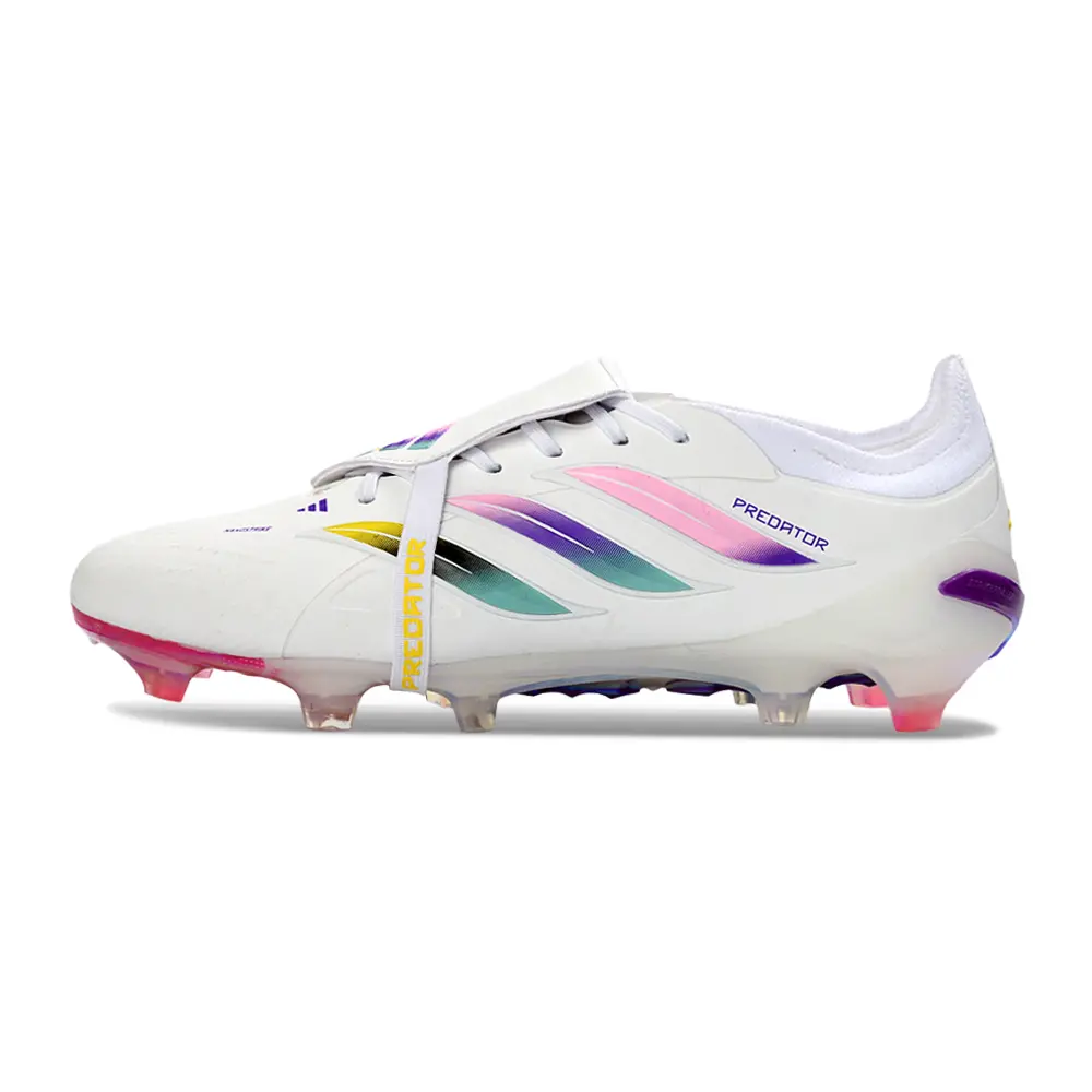 Chuteira Campo Adidas Predator Tongue 26 Elite FG Branco e Colorido