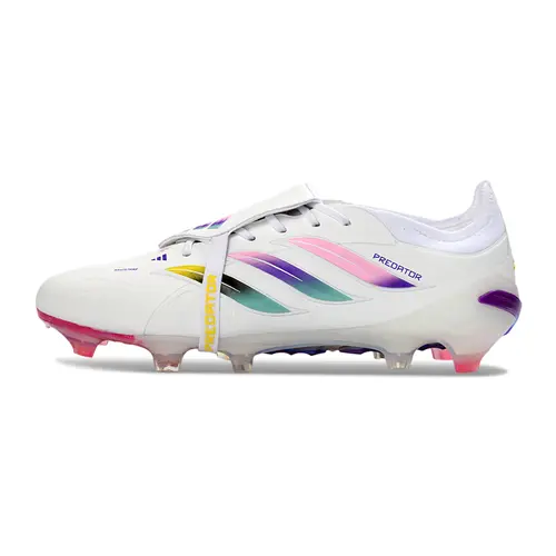 Chuteira Campo Adidas Predator Tongue 26 Elite FG Branco e Colorido