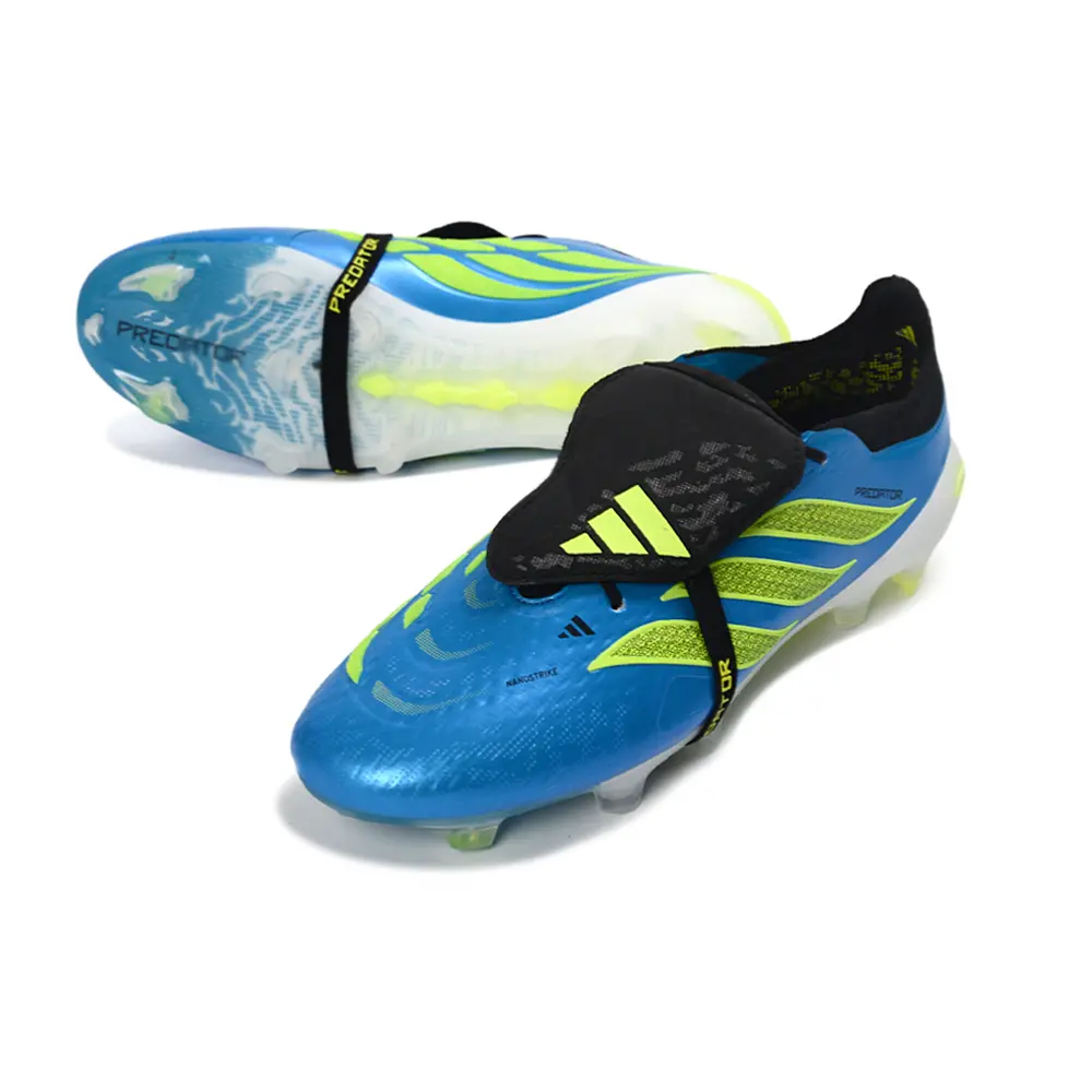 Chuteira Campo Adidas Predator Tongue 26 Elite FG Azul, Verde e Preto