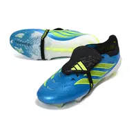 Chuteira Campo Adidas Predator Tongue 26 Elite FG Azul, Verde e Preto - imagem 2