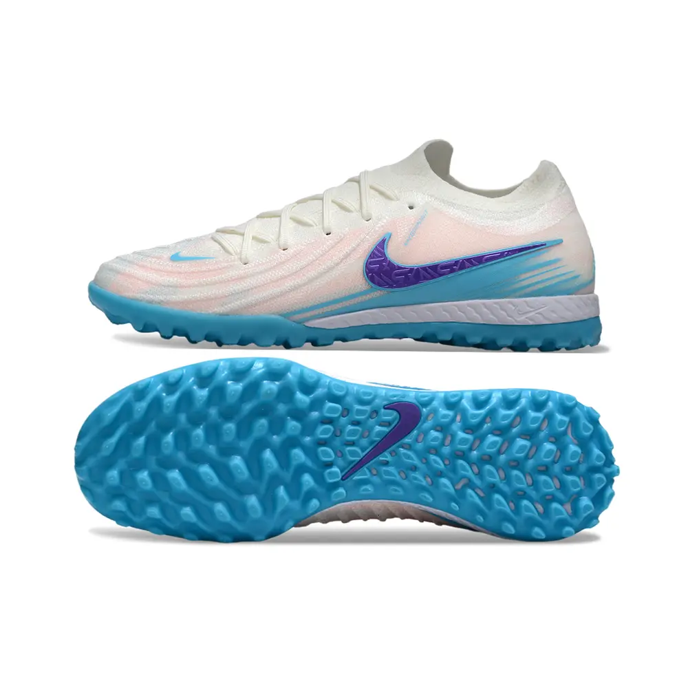 Chuteira Society Nike Phantom GX 2 Elite TF Branco, Azul e Roxo
