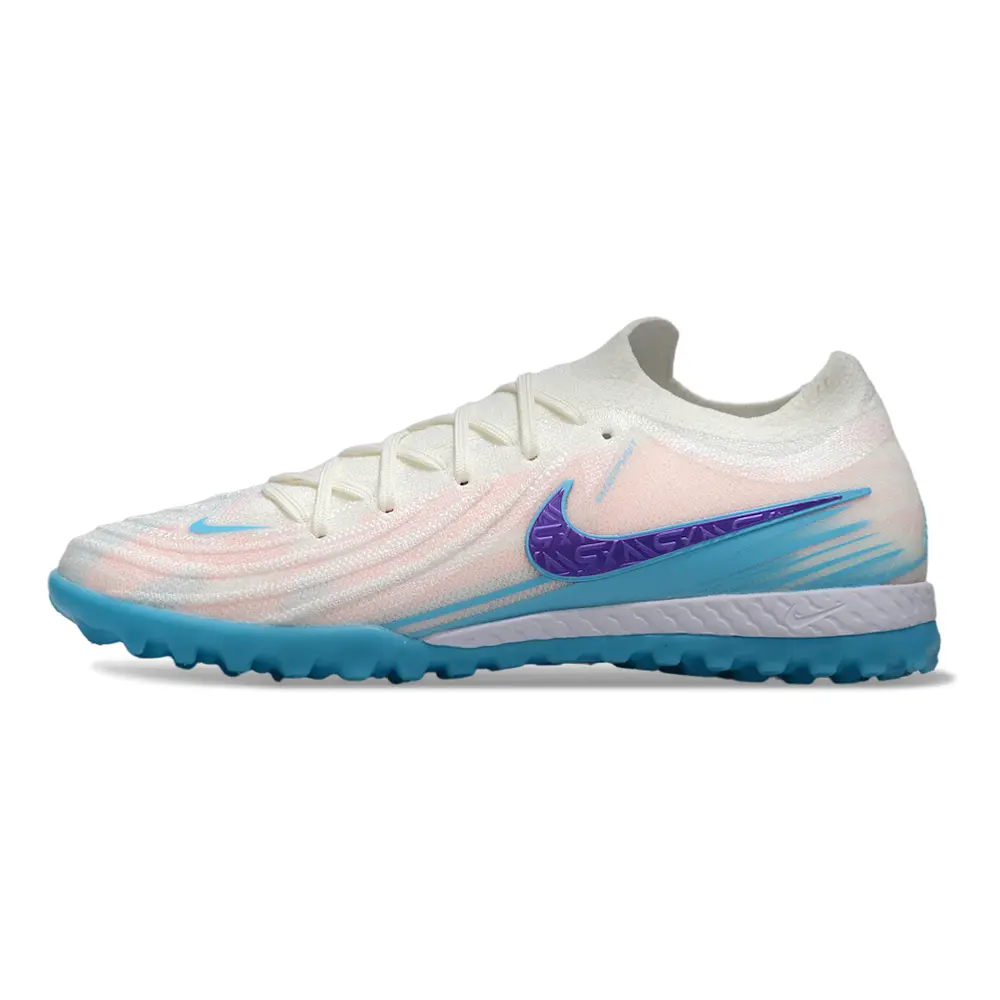 Chuteira Society Nike Phantom GX 2 Elite TF Branco, Azul e Roxo