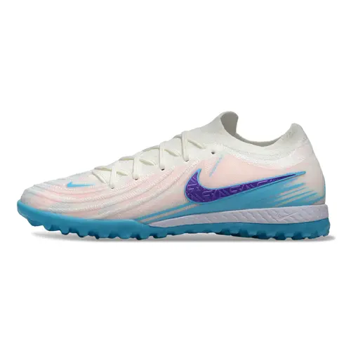Chuteira Society Nike Phantom GX 2 Elite TF Branco, Azul e Roxo