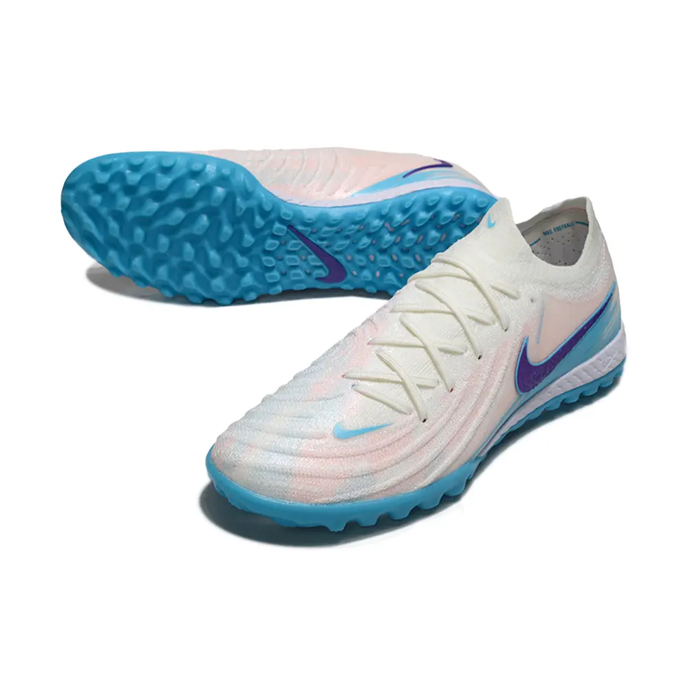 Chuteira Society Nike Phantom GX 2 Elite TF Branco, Azul e Roxo