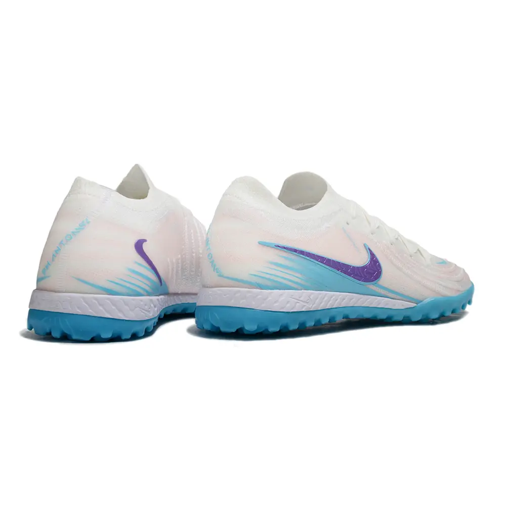 Chuteira Society Nike Phantom GX 2 Elite TF Branco, Azul e Roxo