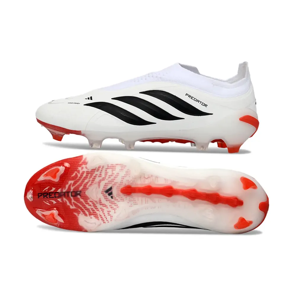 Chuteira Campo Adidas Predator LL 26 Elite FG Branco, Vermelho e Preto