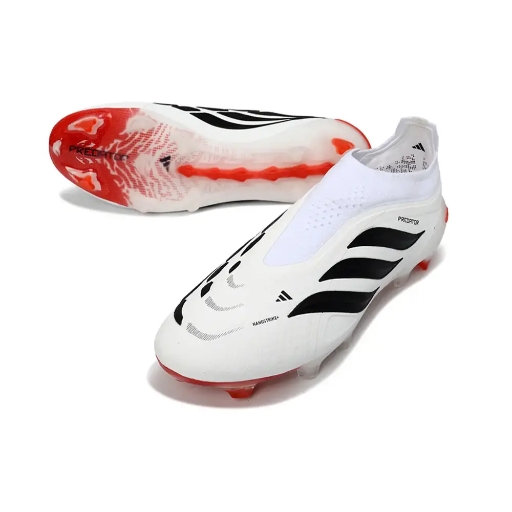 Chuteira Campo Adidas Predator LL 26 Elite FG Branco, Vermelho e Preto