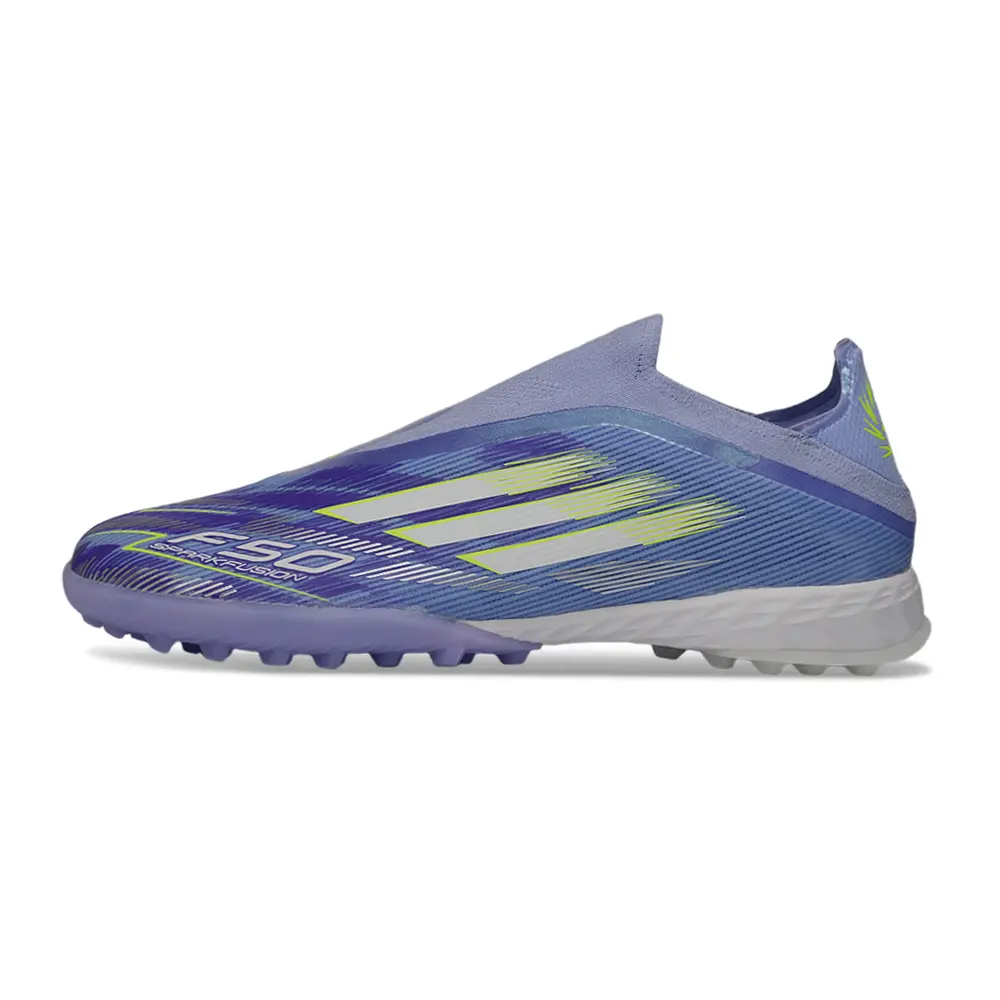 Chuteira Society Adidas F50+ | TF Lilás e Verde - Farda de Boleiro