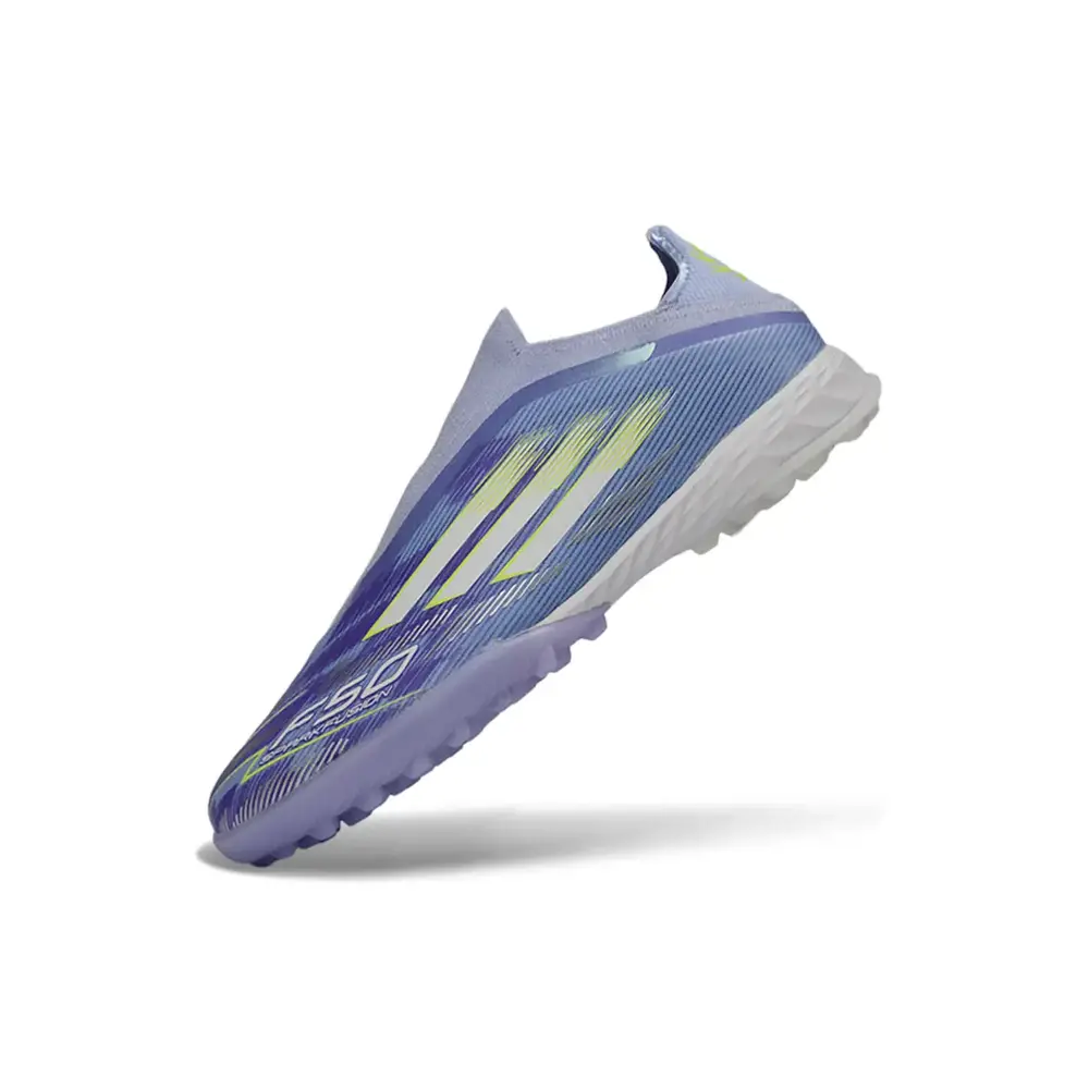 Chuteira Society Adidas F50+ | TF Lilás e Verde - Farda de Boleiro