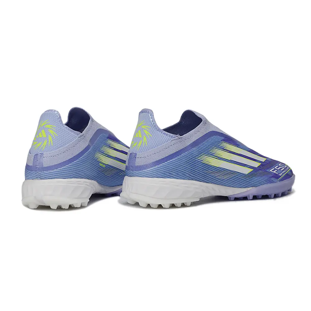 Chuteira Society Adidas F50+ | TF Lilás e Verde - Farda de Boleiro