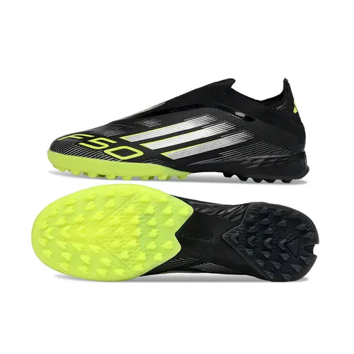 Chuteira Society Adidas F50+ TF Preto, Verde e Branco