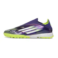 Chuteira Society Adidas F50+ TF Verde e Roxo - imagem 1