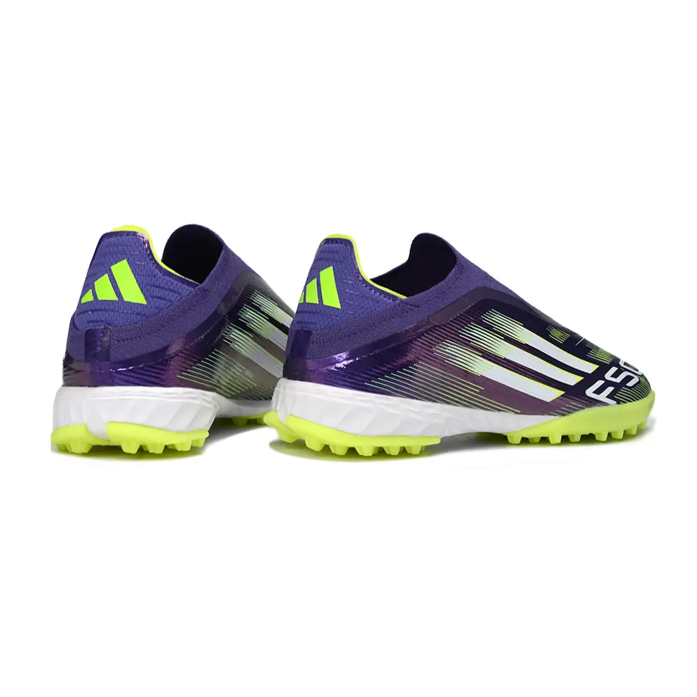 Chuteira Society Adidas F50+ TF Verde e Roxo