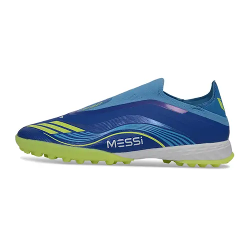 Chuteira Society Adidas F50+ TF Azul e Verde - Messi