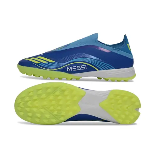 Chuteira Society Adidas F50+ TF Azul e Verde - Messi