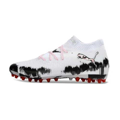 Chuteira Society Puma Future 8 MG Branco, Preto e Vermelho