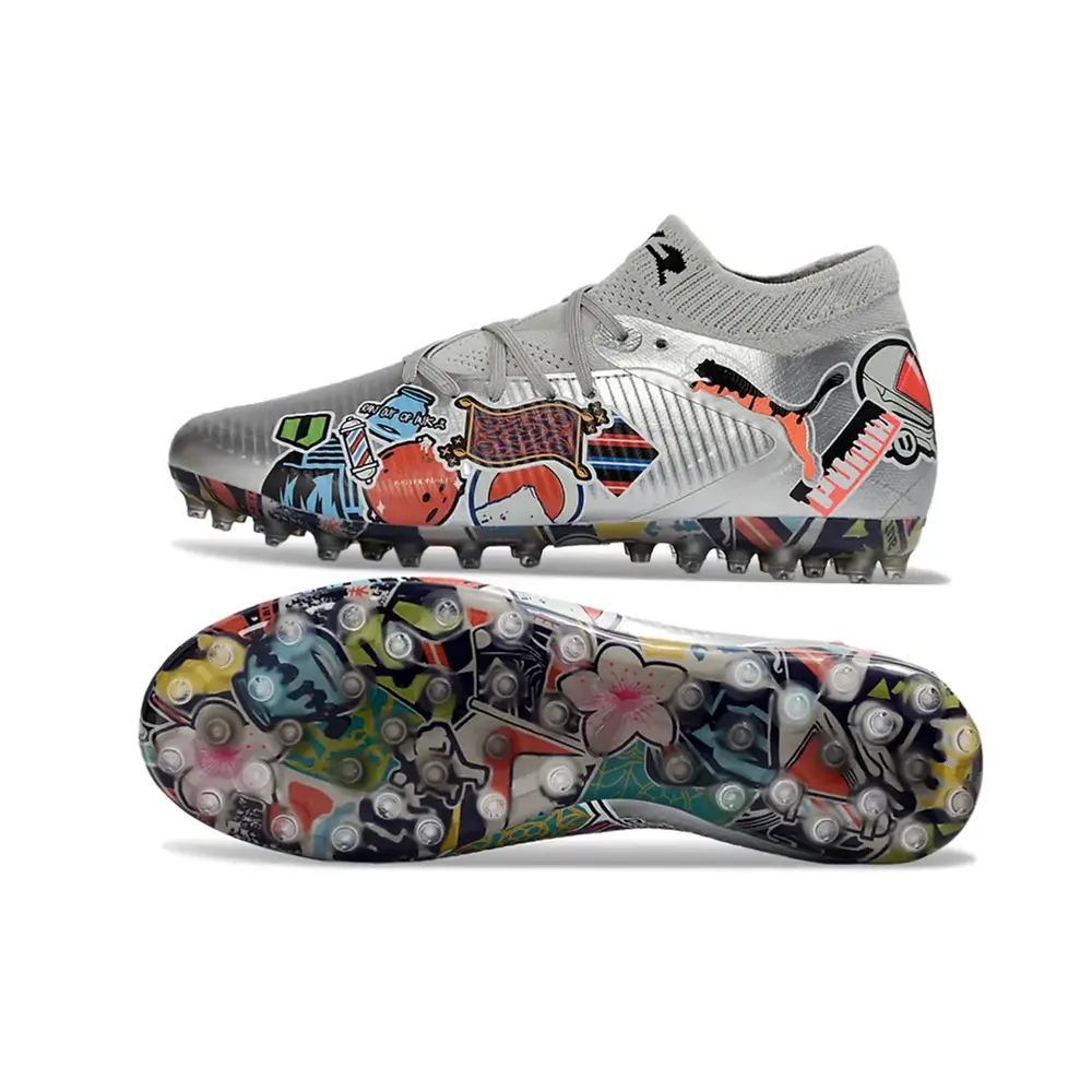 Chuteira Society Puma Future 8 MG Prata